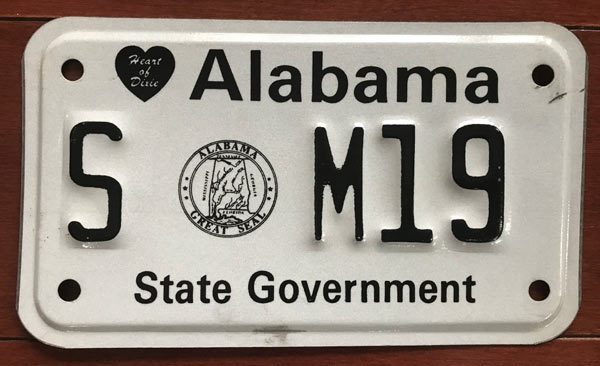 Alabama police motorcycle license plate