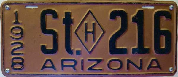 Arizona license plate image