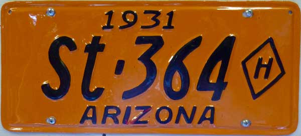 Arizona license plate image