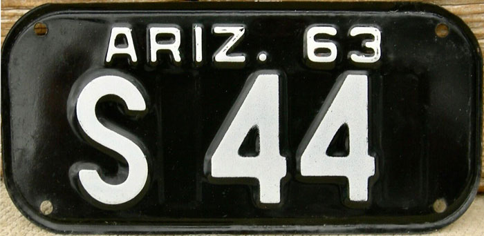 Arizona license plate 1963