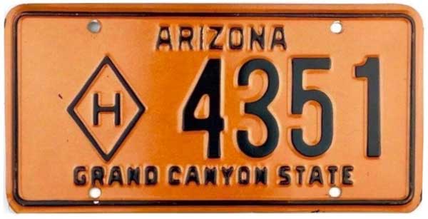 Arizona license plate picture