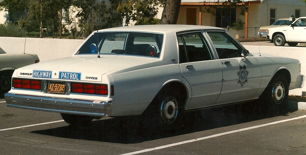 Arizona police car rear view