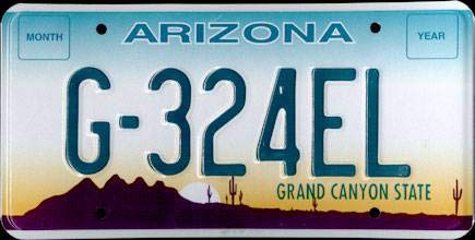 Arizona license plate picture