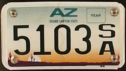 Arizona license plate 