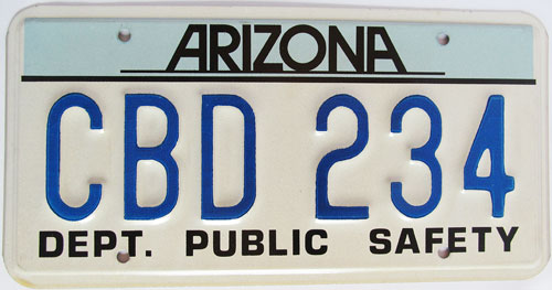 Arizona license plate image