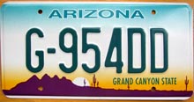 Arizona license plate picture