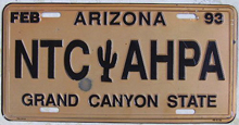 Arizona license plate picture