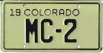 Colorado motorcycle license plate image