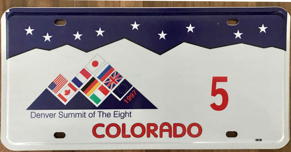 Colorado motorcycle license plate image