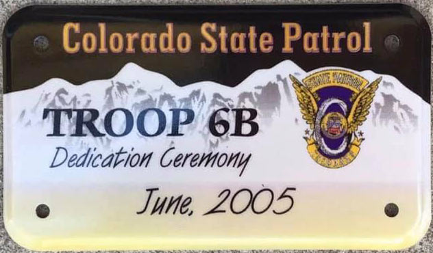 Colorado motorcycle license plate image