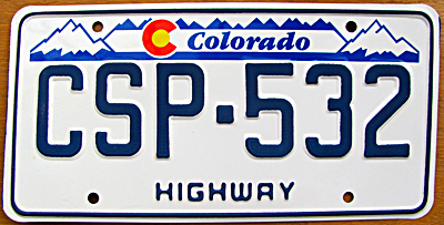 Colorado license plate image