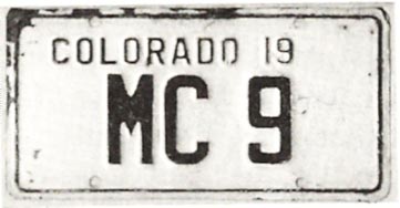 Colorado motorcycle license plate image