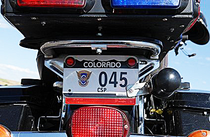 Colorado motorcycle license plate image