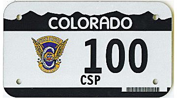 Colorado motorcycle license plate image