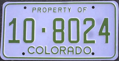 Colorado license plate image