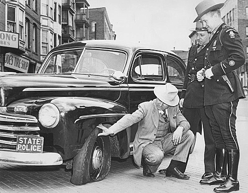 Connecticut police car and officer