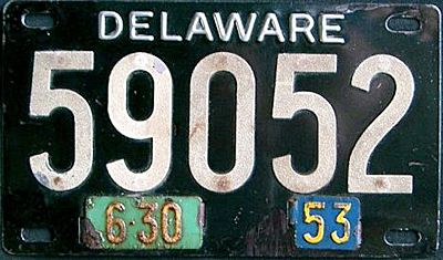 Delaware license plate