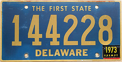 Delaware license plate