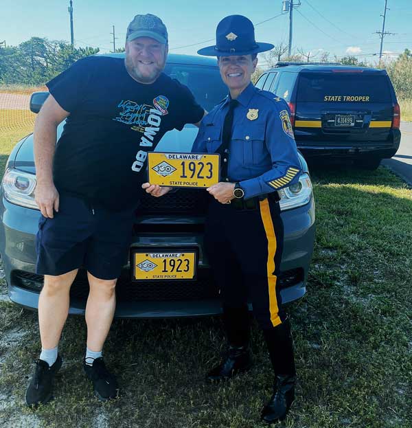 Norm Ratcliffe with Delaware police officer 2023