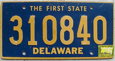 Delaware license plate