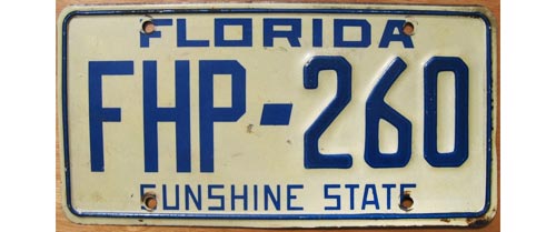 Florida license plate image