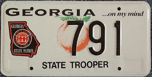 Georgia license plate image