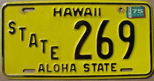 Hawaii license plate image