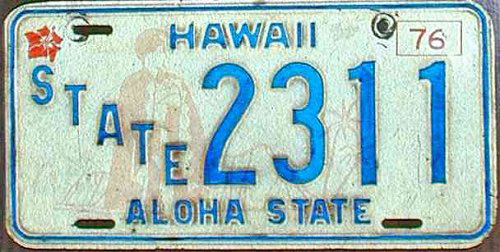 Hawaii license plate image