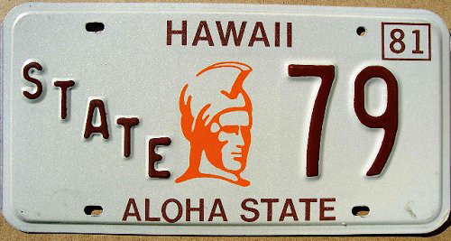 Hawaii license plate image