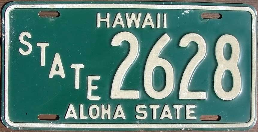 Hawaii license plate image