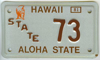 Hawaii license plate image