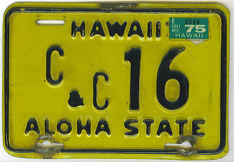 Hawaii license plate image