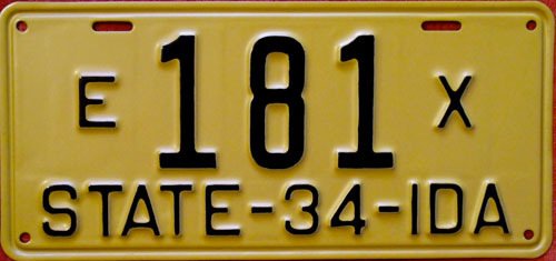Idaho license plate image