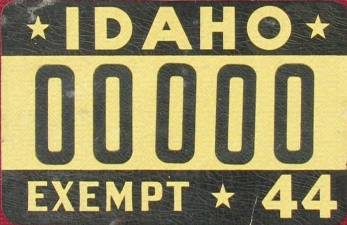 Idaho police license plate