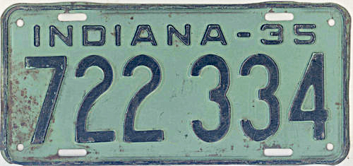 Indiana police license plate 