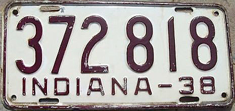 Indiana police license plate 