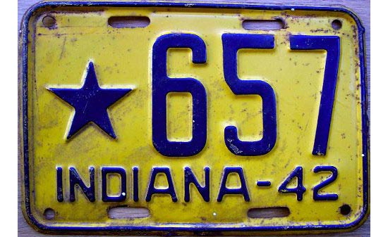 Indiana police license plate 