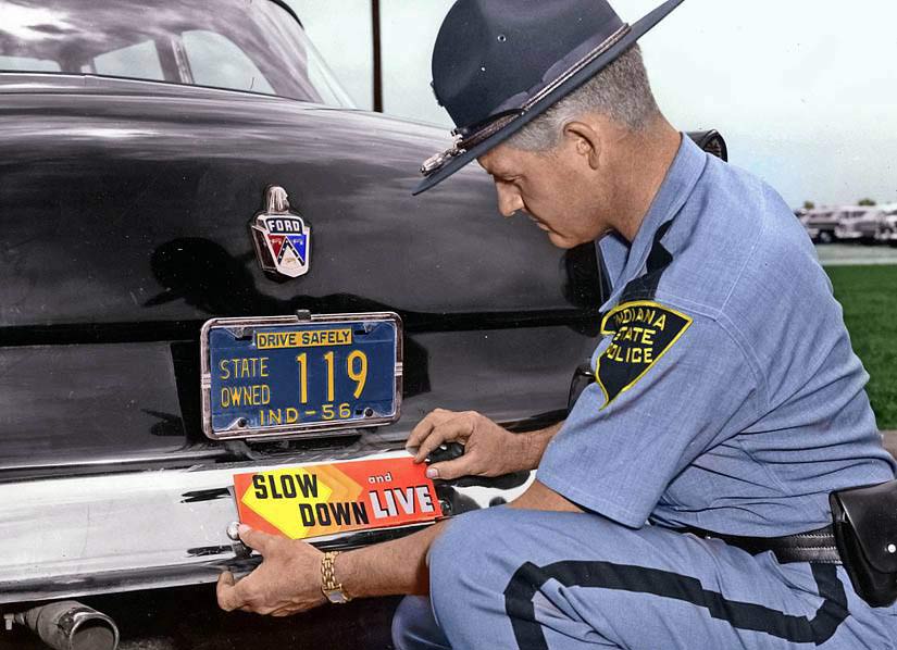 Indiana State Police Flat Novelty Car License Plate 