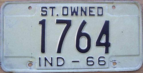 Indiana license plate image