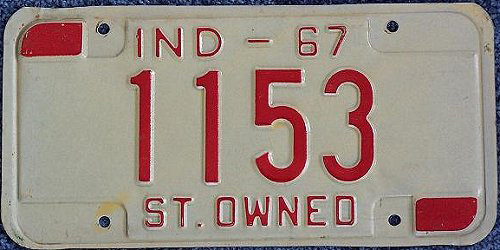 Indiana license plate image