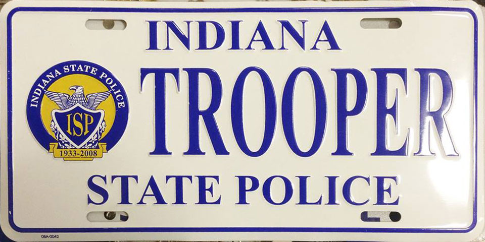 Indiana police license plate