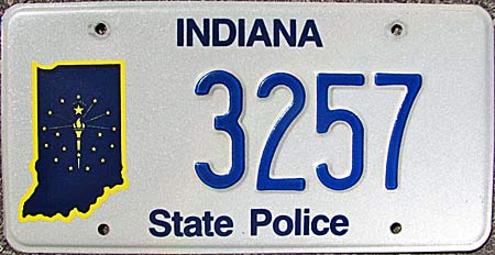 Indiana police license plate