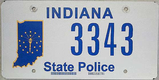 Indiana police license plate