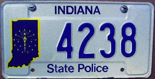 Indiana police license plate 