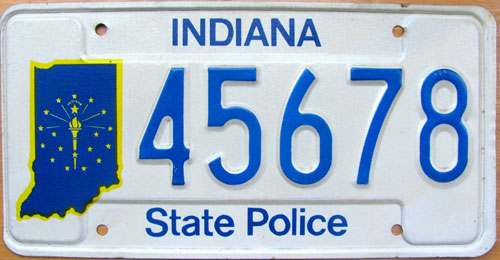 Indiana police license plate