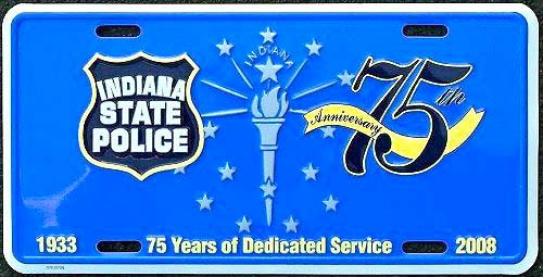 Indiana police license plate 