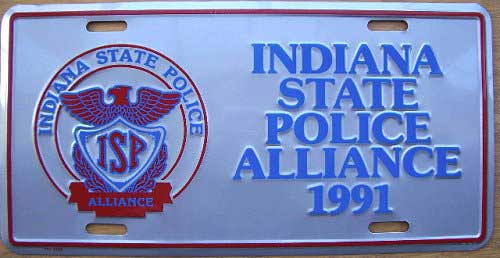 Indiana police license plate