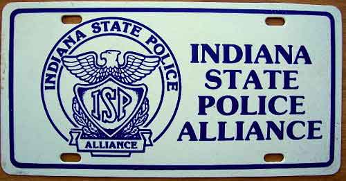 Indiana police license plate