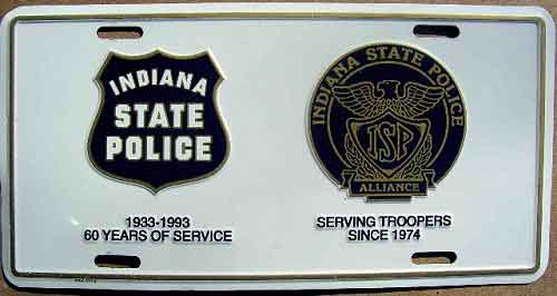 Indiana police license plate