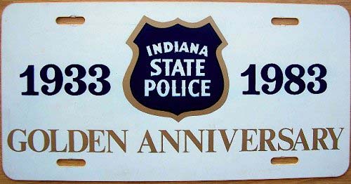 Indiana police license plate 